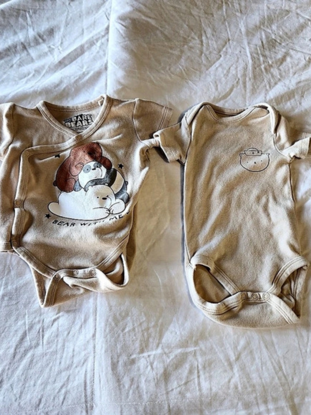 Sinsay We Bare Bears Baby Bodysuit Set Beige Size 74